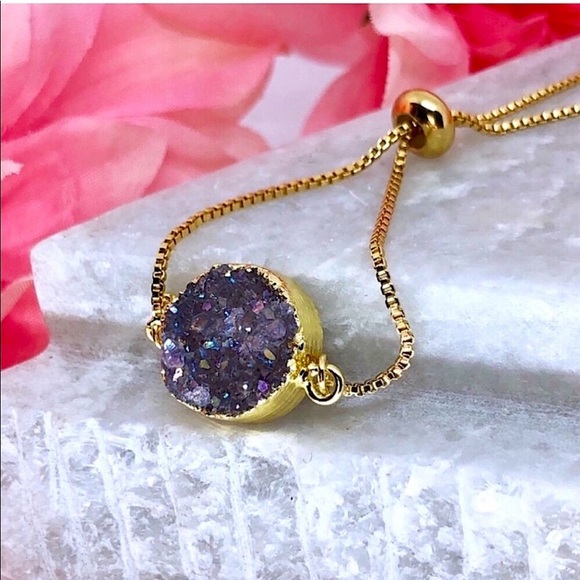 Druzy Bolo Bracelet - Picture 1 of 11